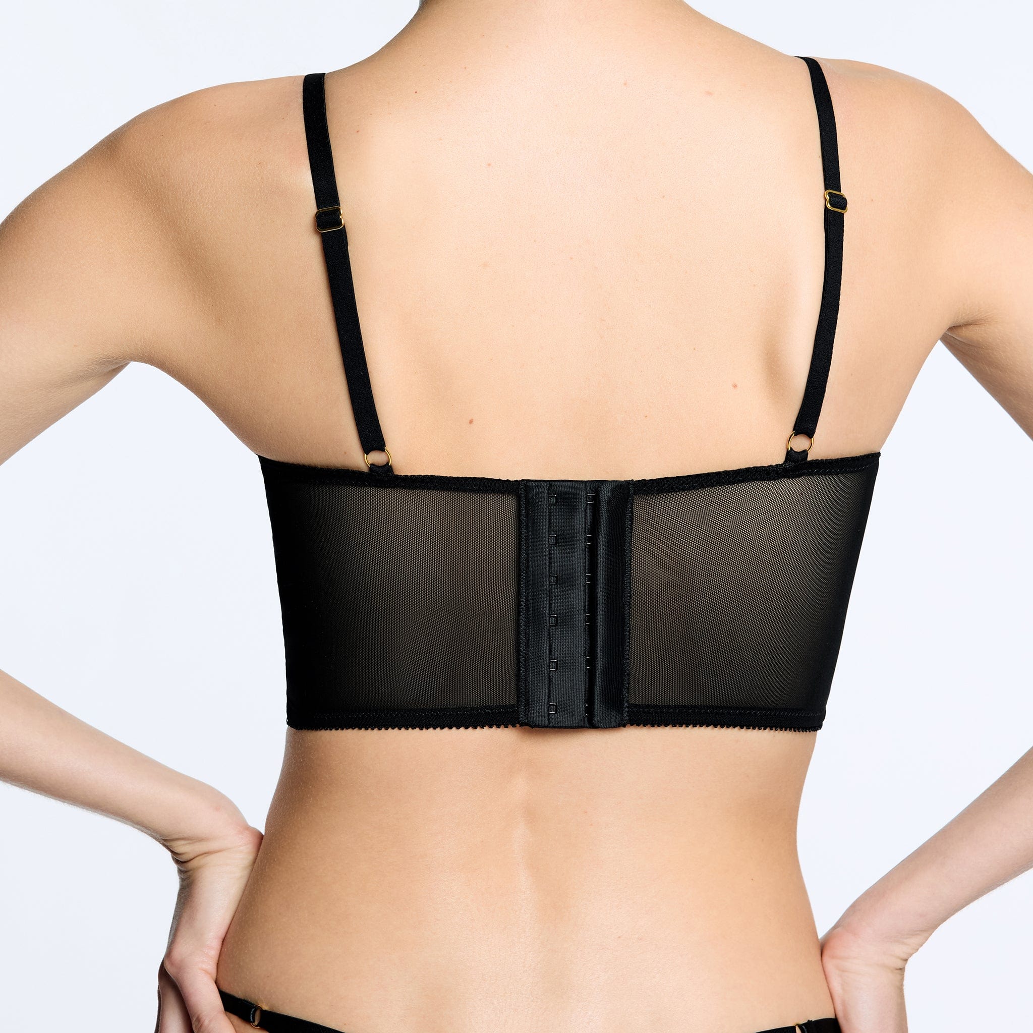 Embroidery Lift Up Corset Black