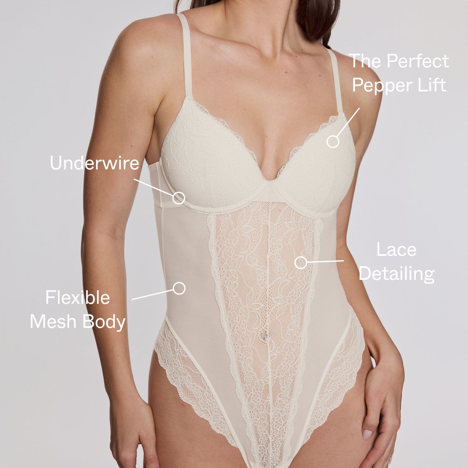 Lace Lift Up Teddy Black