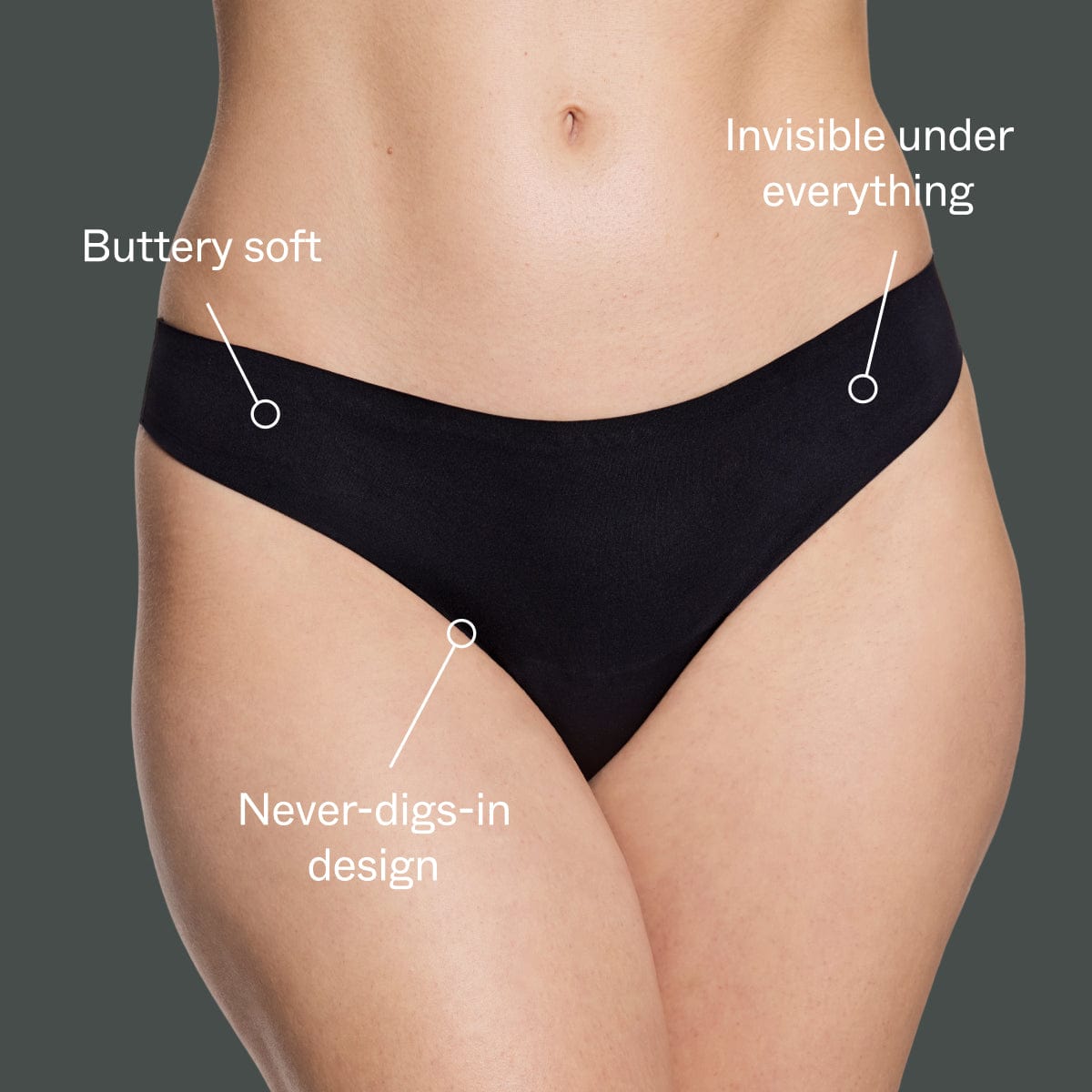 No Show Thong Black