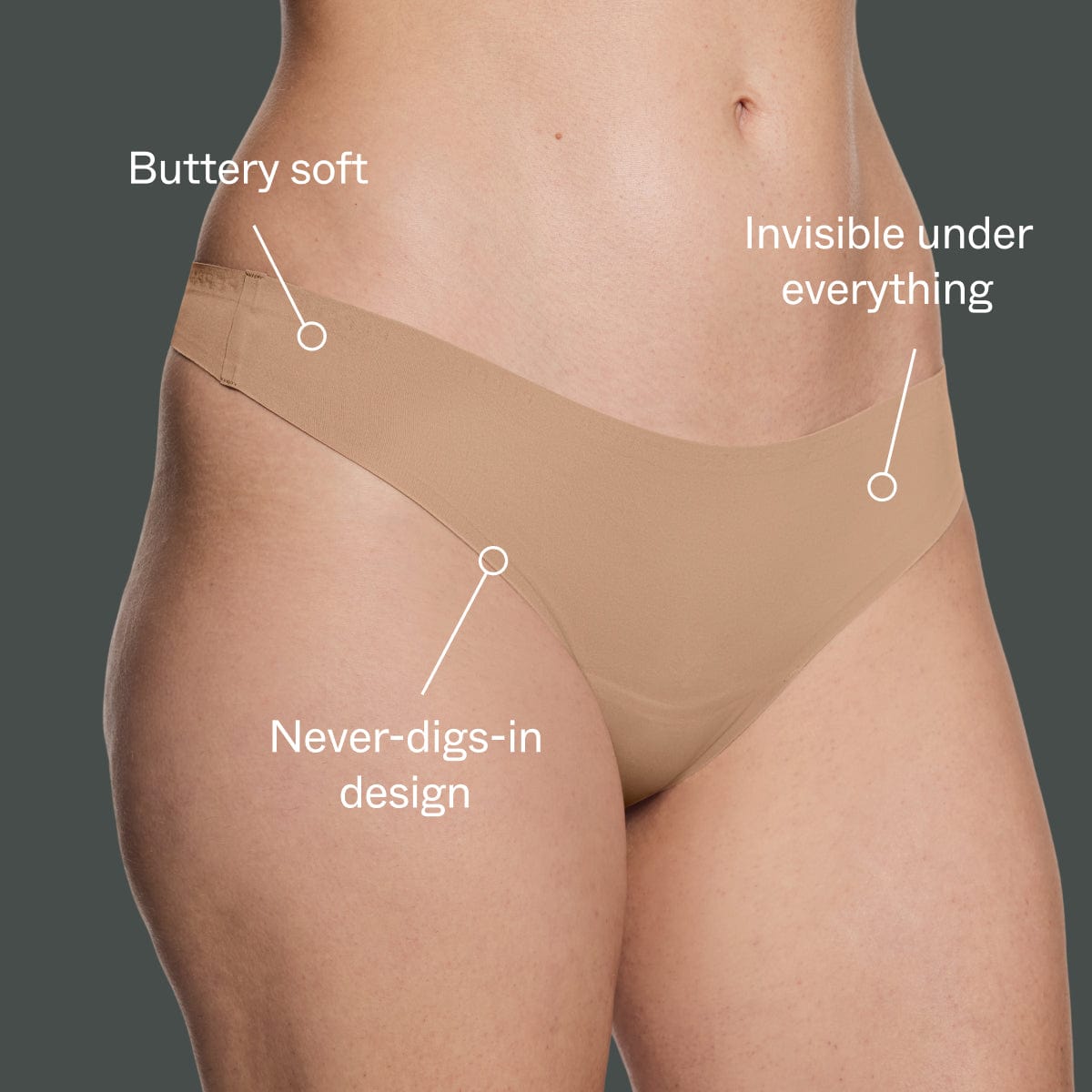 No Show Thong Fawn