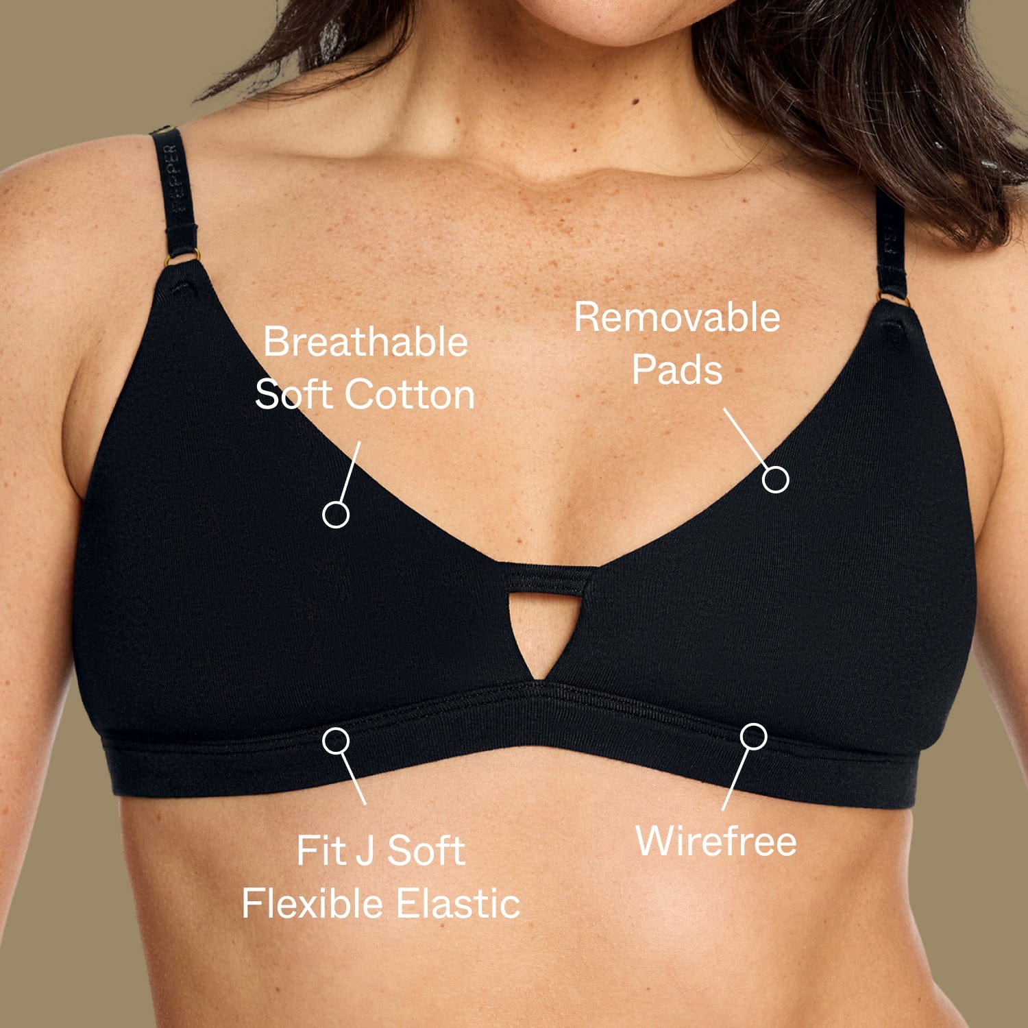 Supima® Cotton Wirefree Bra Black