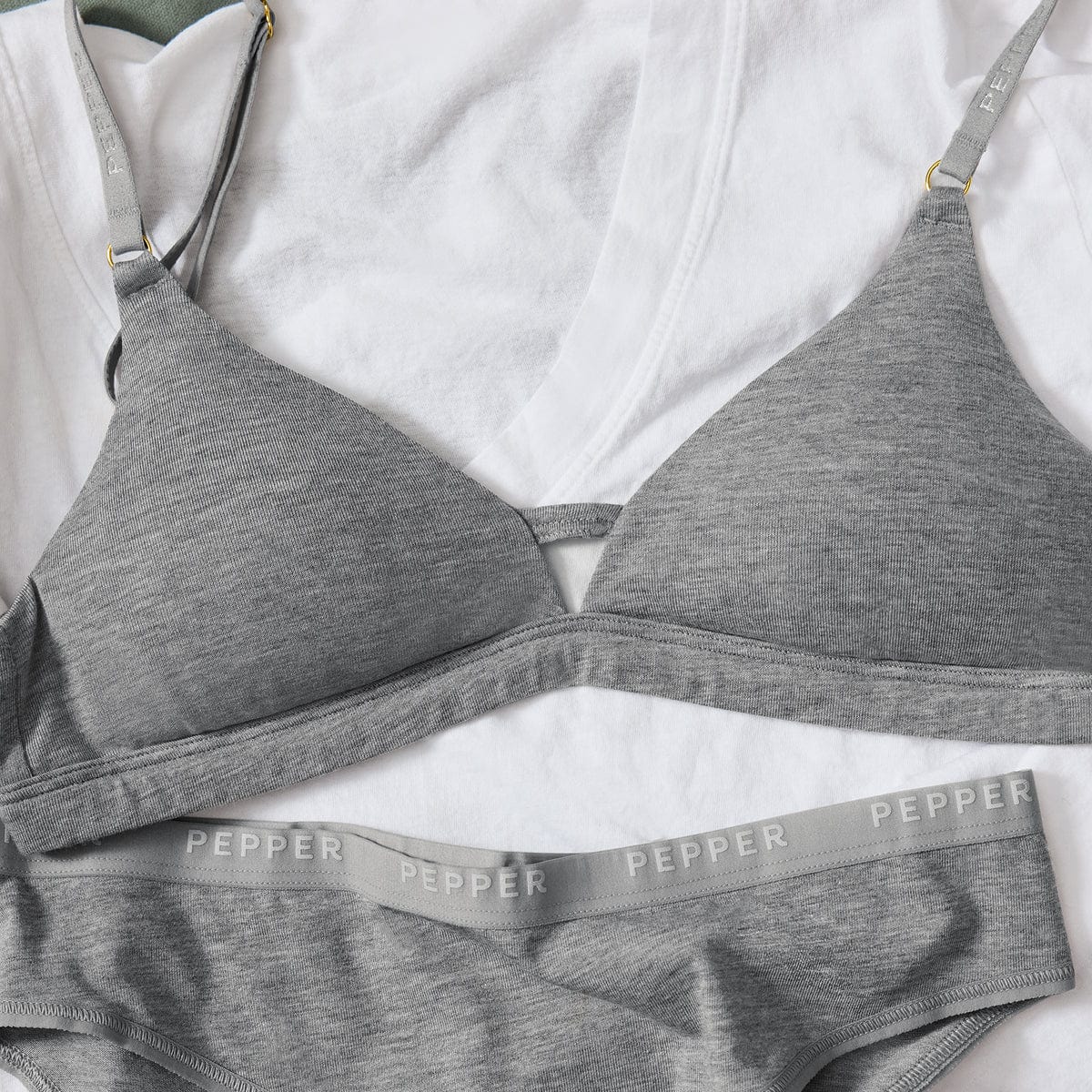 Supima® Cotton Wirefree Bra Heather Grey