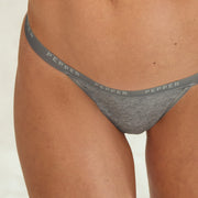 Supima® Cotton String Thong Heather Grey