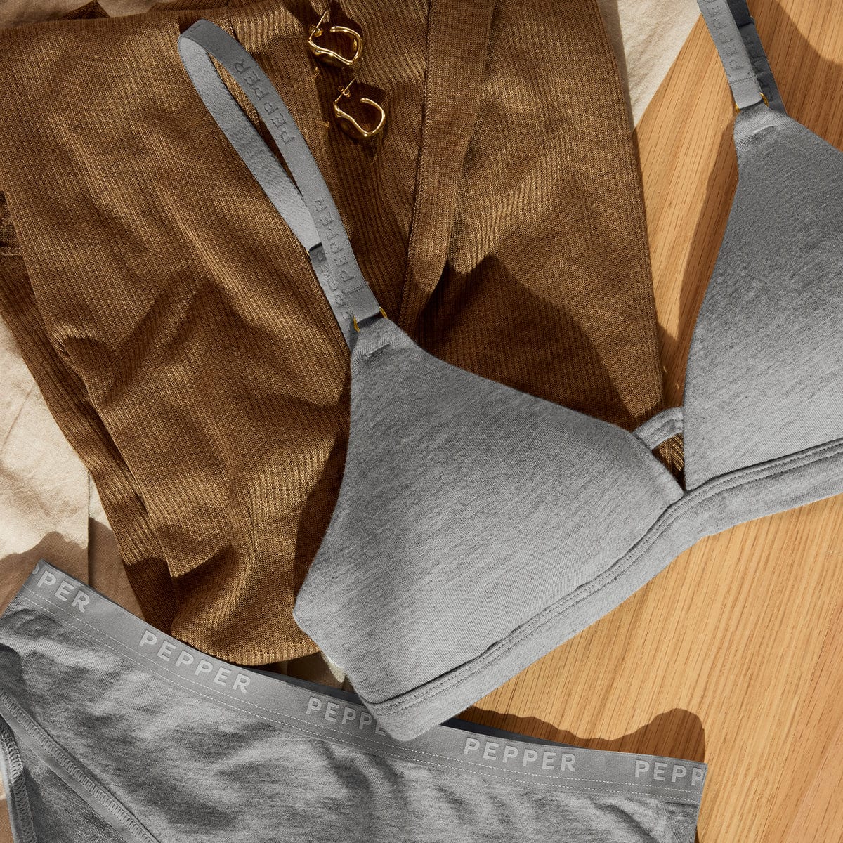 Supima® Cotton Wirefree Bra Heather Grey