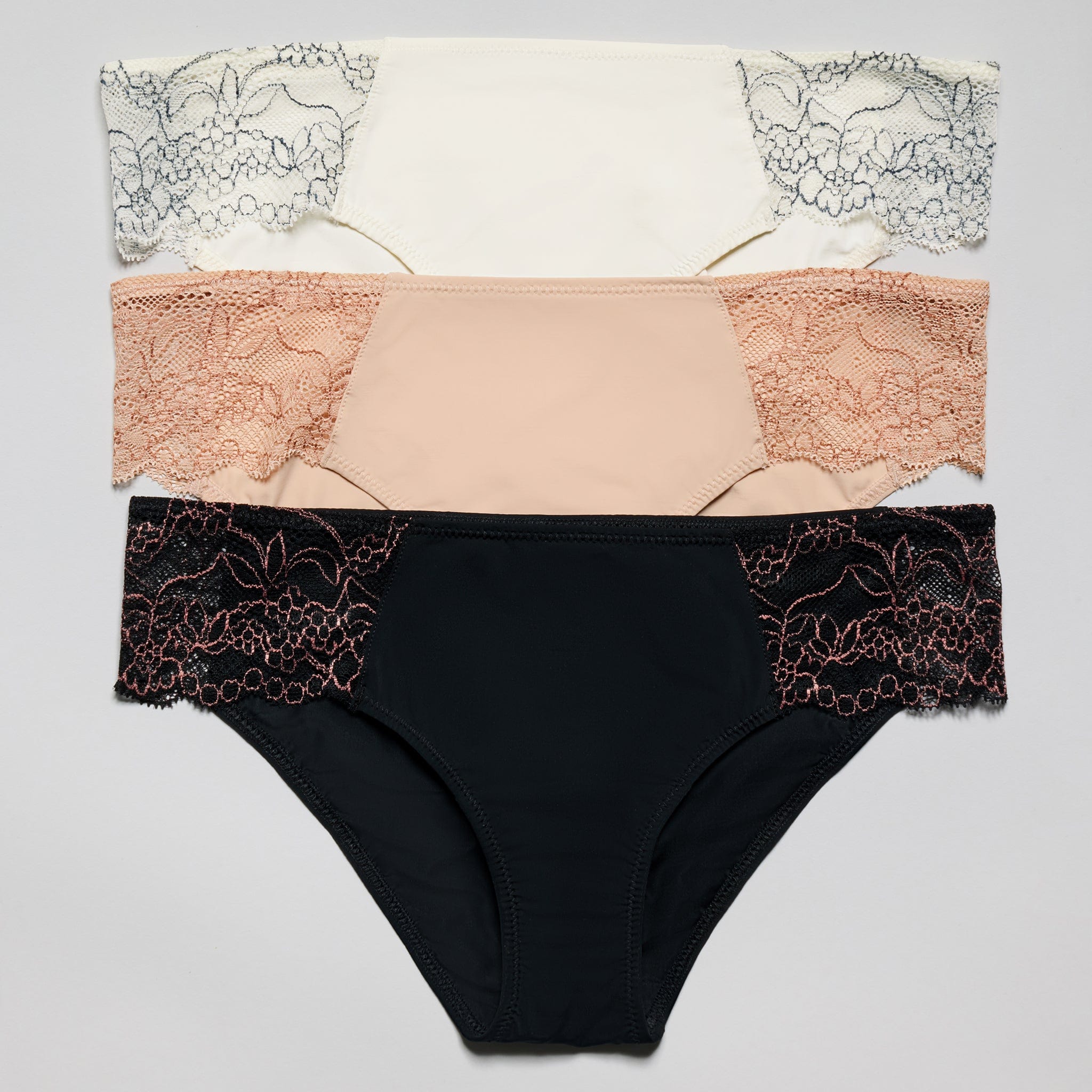 Smooth Lace Bikini Buff Two-Tone